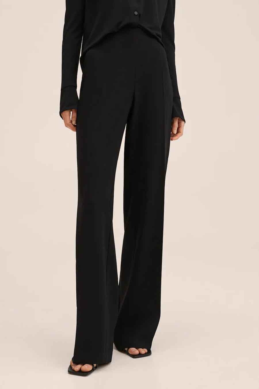 Mango pantalon noir femme hot sale